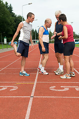 Image showing Discussing The Run