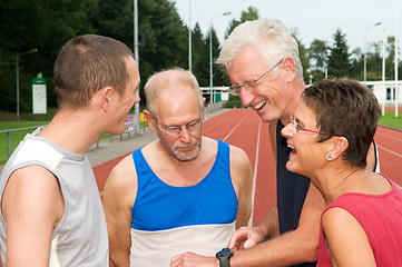 Image showing Discussing The Run