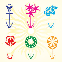 Image showing Retro flowers