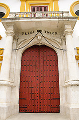Image showing Seville bullring - Main entrance door