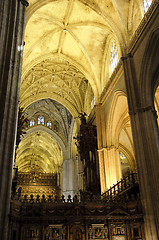 Image showing Interior of Seville cathedral, Spain