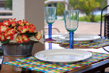 Image showing dining table outside