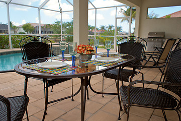 Image showing outdoor table setting for dinner