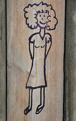 Image showing Scribble of a girl on playground wall