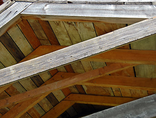 Image showing Wooden roof structure