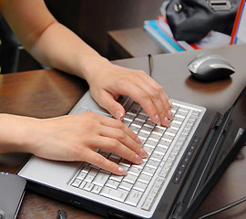 Image showing Hands on keyboard