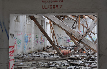 Image showing Rundown ruins of a factory building