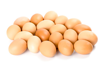 Image showing twenty brown eggs
