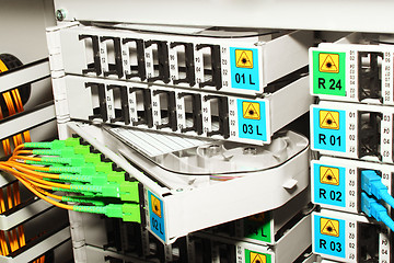 Image showing fiber optic cable management system with splice casette