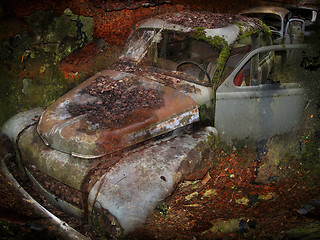 Image showing Scrapped cars in nature