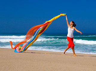 Image showing Runing with colored tissues