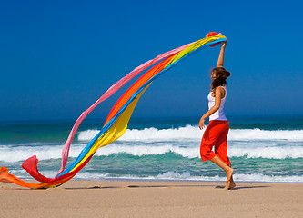 Image showing Runing with colored tissues