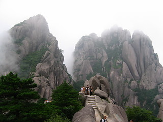 Image showing A pathway in Yellow mountain, China