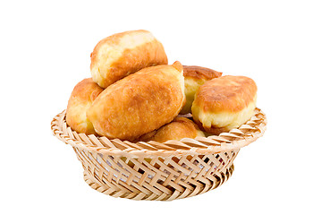 Image showing Fried pies in a wicker backet