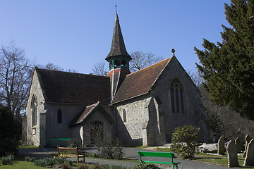 Image showing Village church in springtime