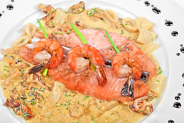 Image showing Salmon fish and seafood