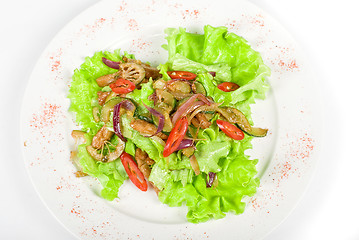 Image showing Salad of pork, courgette, lime