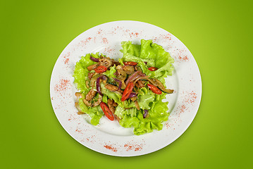 Image showing Salad of pork, courgette, lime