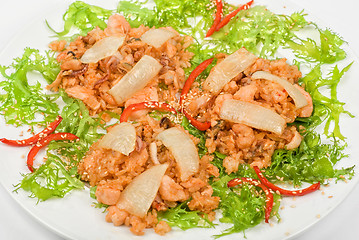 Image showing Rice with roast vegetables