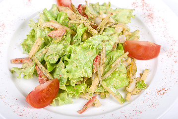 Image showing Salad of squid with roast chiken