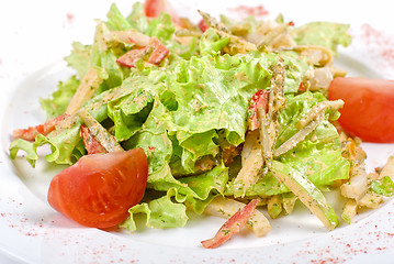 Image showing Salad of squid with roast chiken