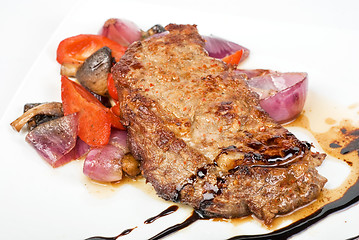 Image showing beef steak with vegetable