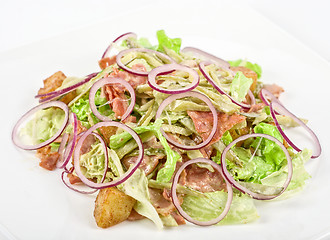 Image showing Onion salad of meat with roast vegetables