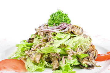 Image showing Salad with tongue
