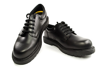 Image showing Black men's leather shoes