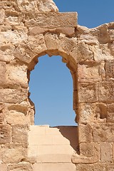 Image showing Ancient stone arched window