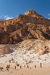 Image showing Weathered sandstone mountain in the desert