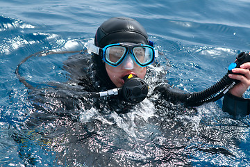 Image showing diver ready to dive 