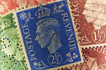 Image showing King George vintage stamps