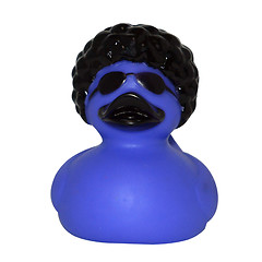 Image showing Funky Blue Rubber Duck