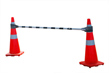 Image showing Bar between Two Road Cones 