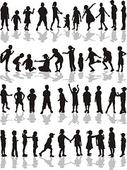 Image showing Kids silhouettes