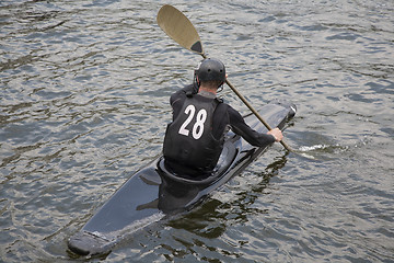 Image showing Male kayak polo player