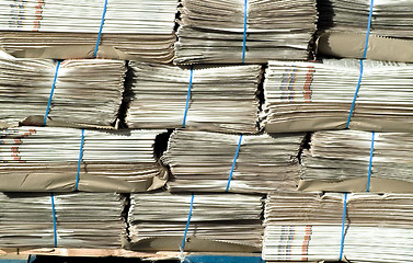 Image showing Bundles of newspapers