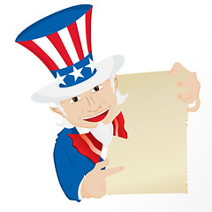 Image showing Uncle Sam Holding Sign. 