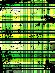 Image showing Checkered Green Grunge Background.