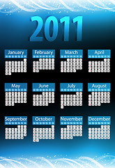 Image showing 2011 Glowing Neon Blue Calendar.