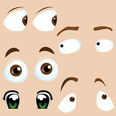 Image showing Set of 5 cartoon eyes. 