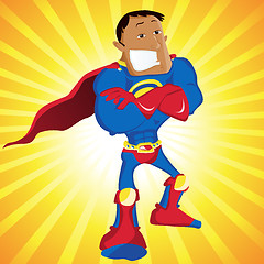 Image showing Black Super Man Hero Dad. 