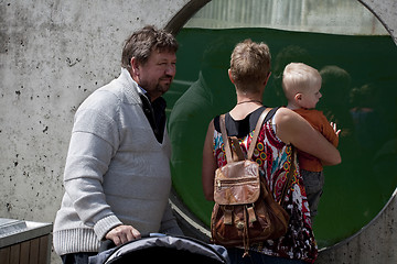Image showing Family visiting zoo
