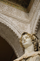 Image showing Greek statue in the main patio of Casa de Pilatos in Seville 