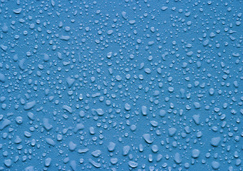 Image showing waterdrops on blue backgound