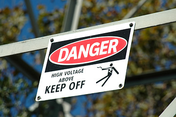 Image showing Danger - High Voltage