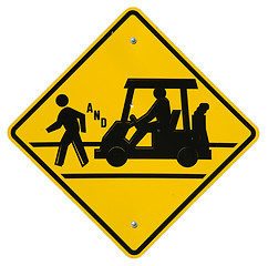 Image showing Golfer Crossing