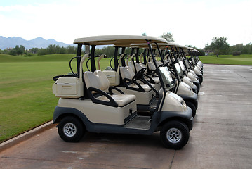 Image showing Golfcarts