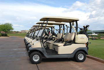 Image showing Golfcarts